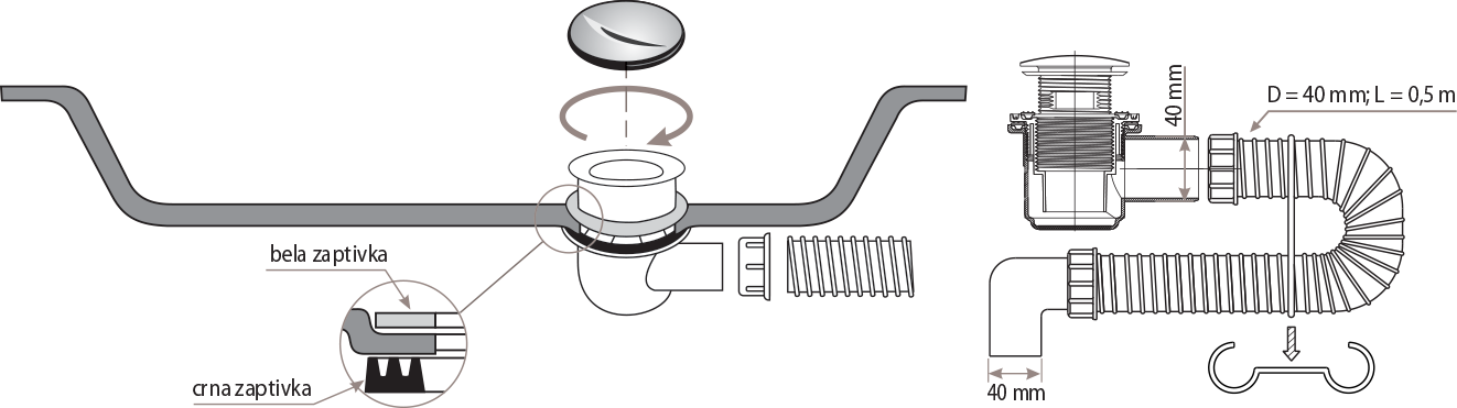 sifon montaža s11453