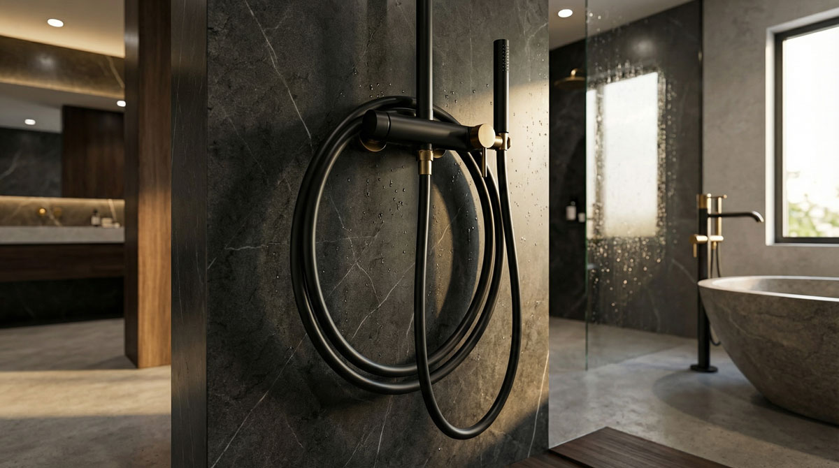 sq tuš crevo black 150cm