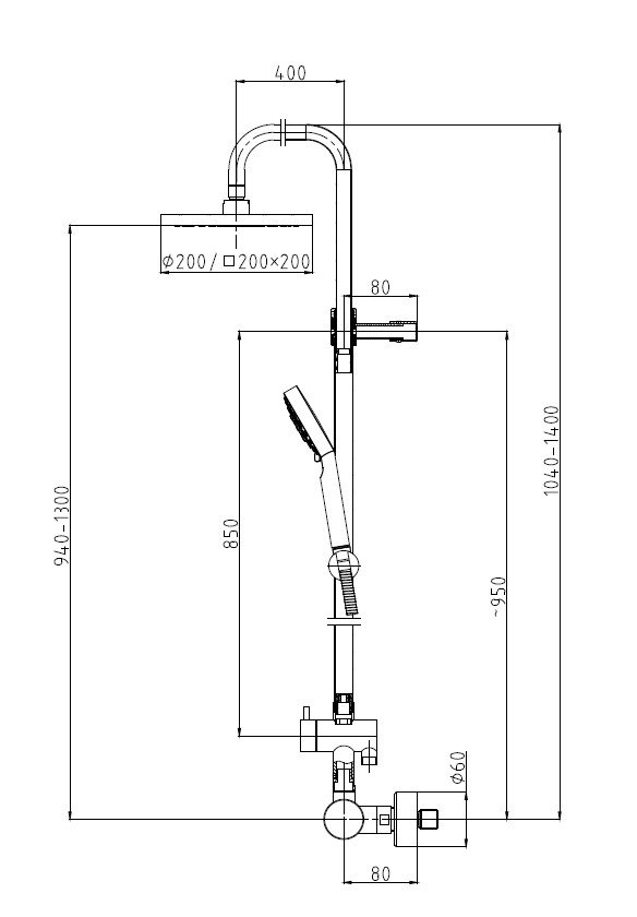 fresh usponski tuš sa termostatskom baterijom f151