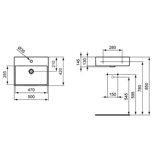 strada umivaonik 50x42