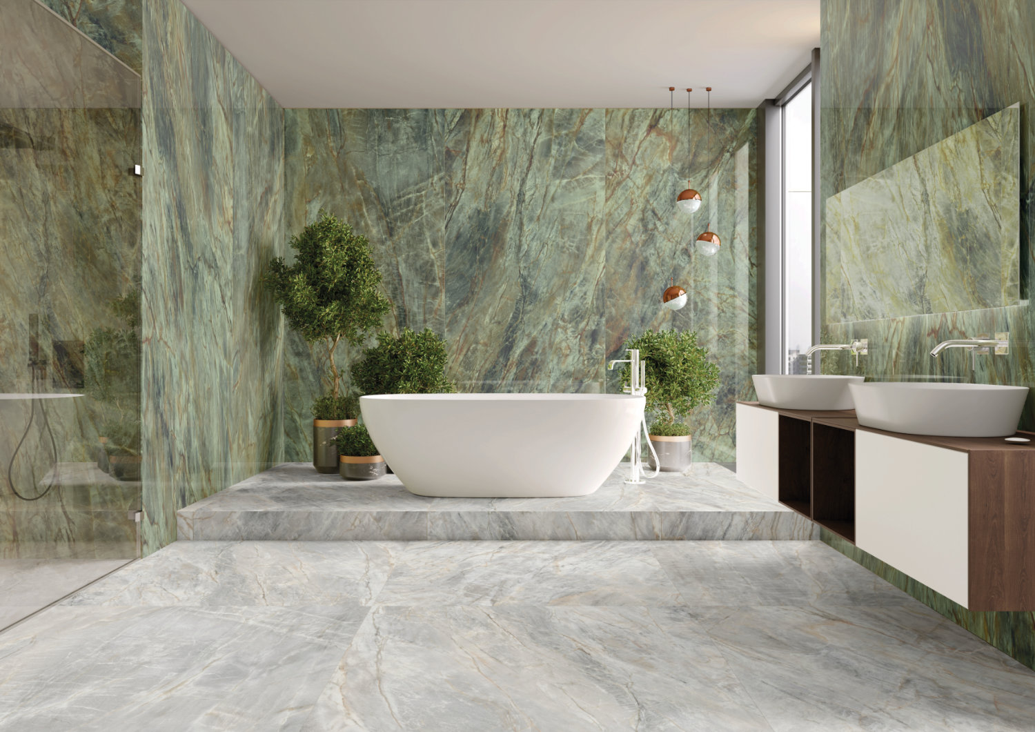 brazilianquartzite green&natural bathroom cam1