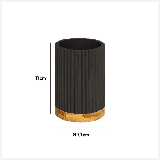 five dozer za sapun modern 8x7x19,5 poliresin/kamen, crna (kopiraj)