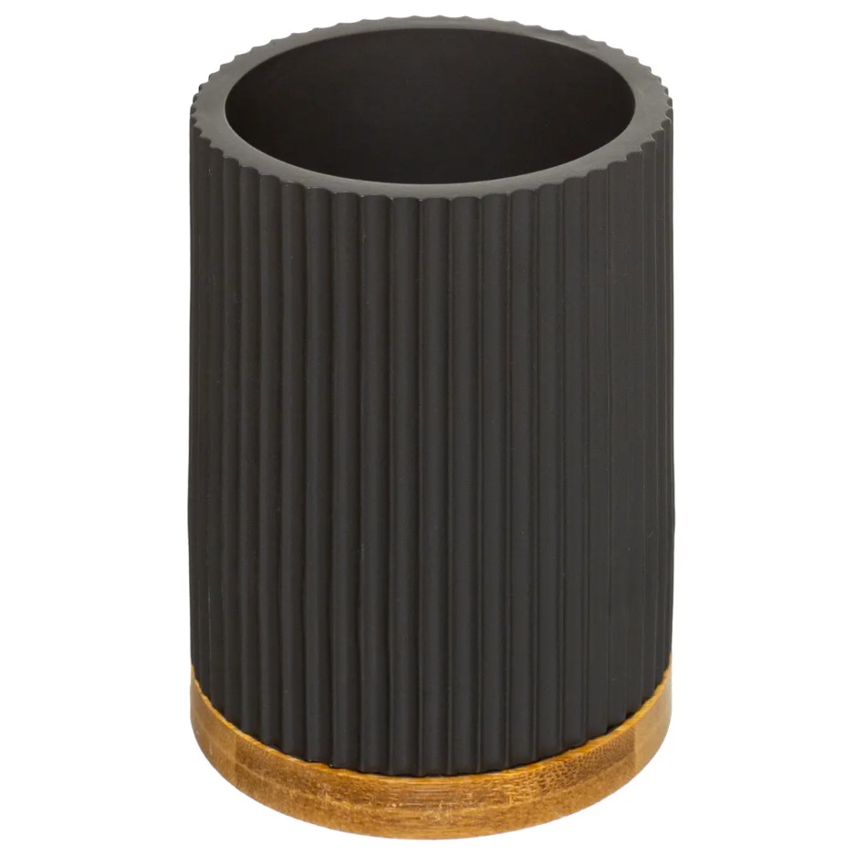 five posuda za sapun modern 12,5x9x2,5 poliresin/bambus, crna (kopiraj)