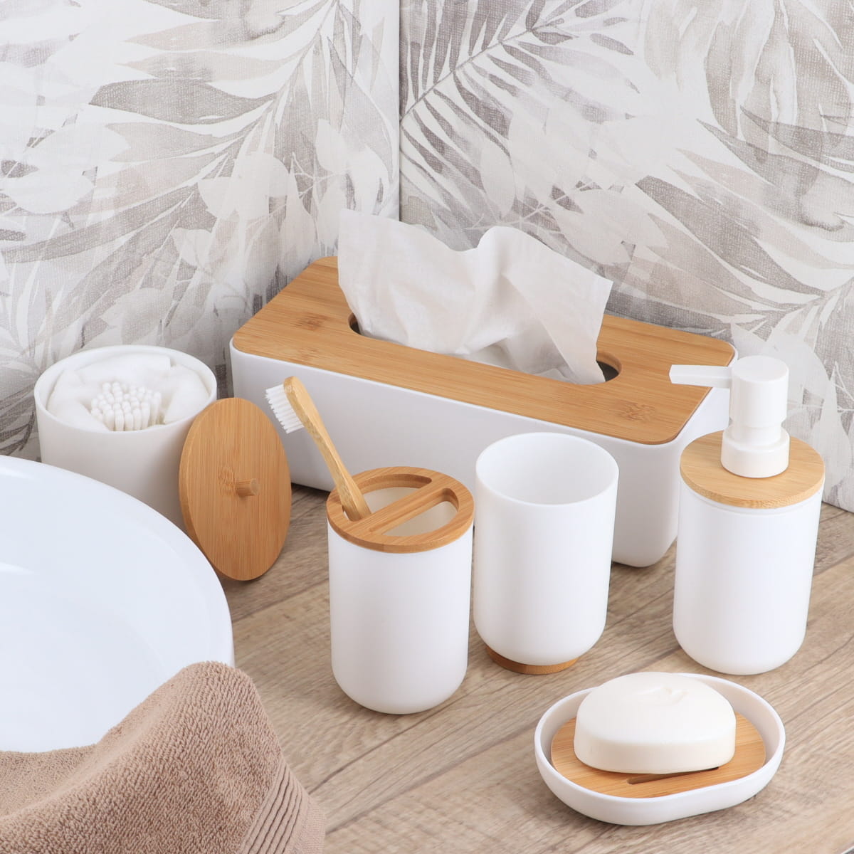 tendance čaša za četkice poliresin bambus, bela