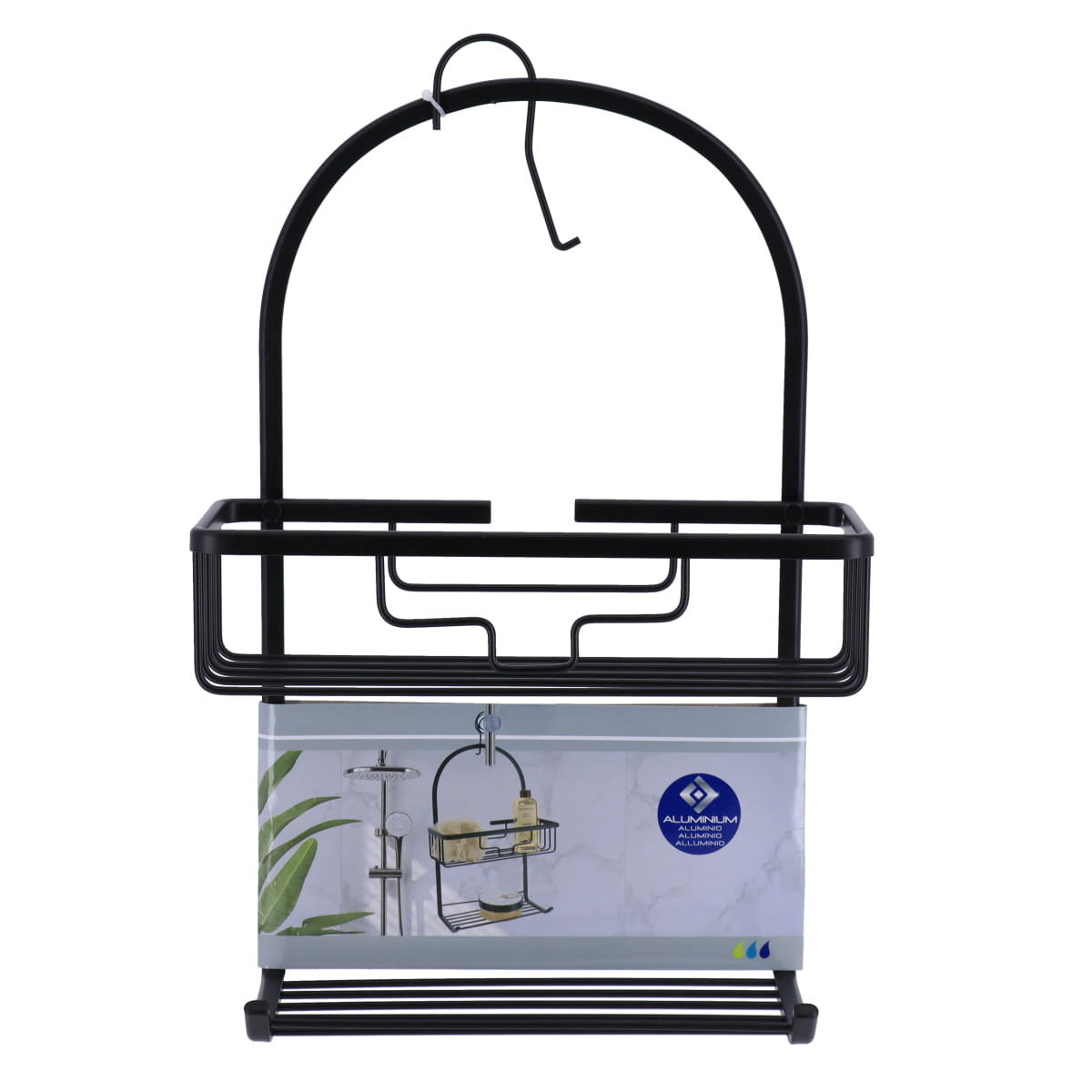 tendance žičana polica sa 2 nivoa sa kukom 49x28x12,5 crna