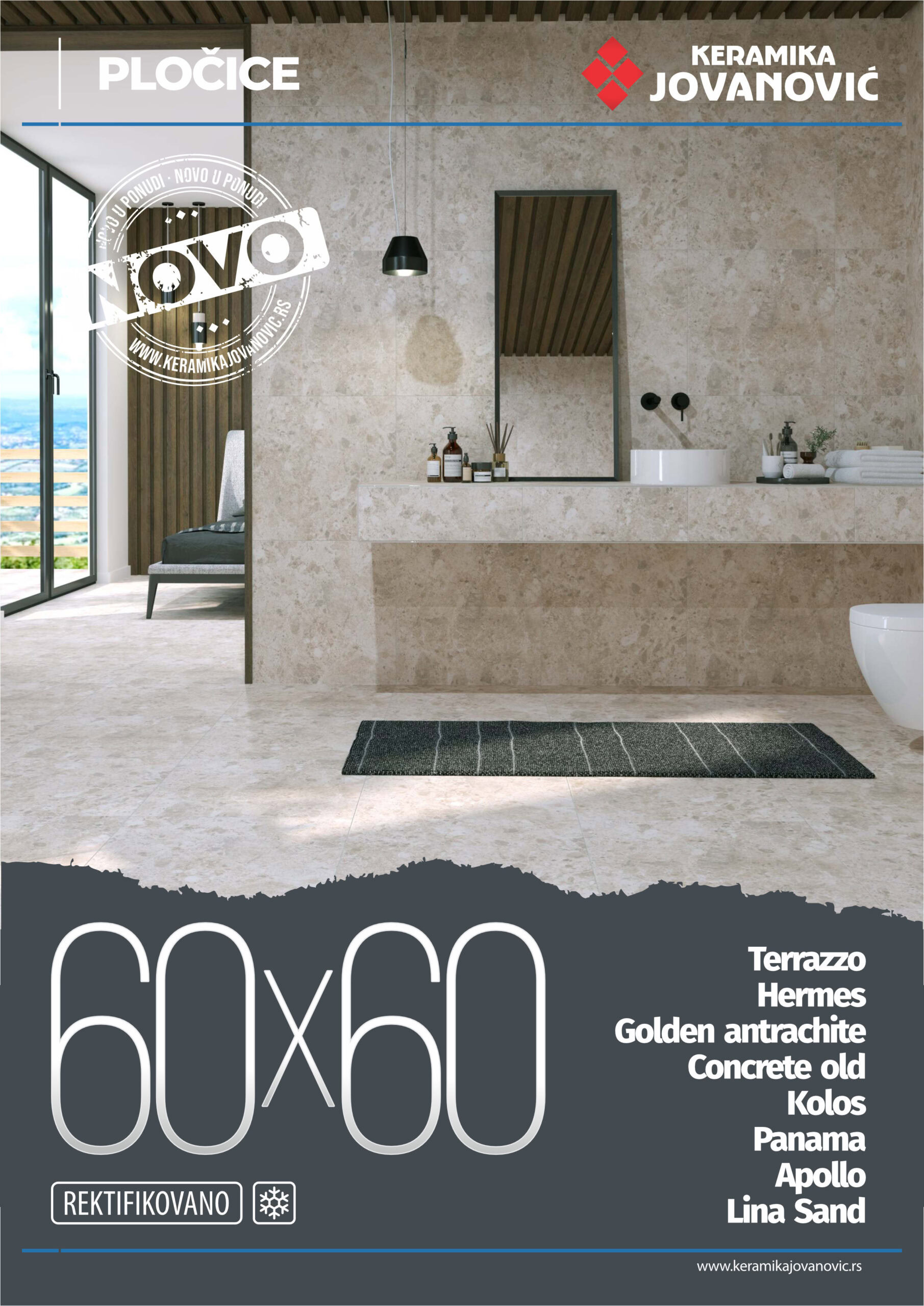 kj hermes terrazzo concrete golden zorka 60x60