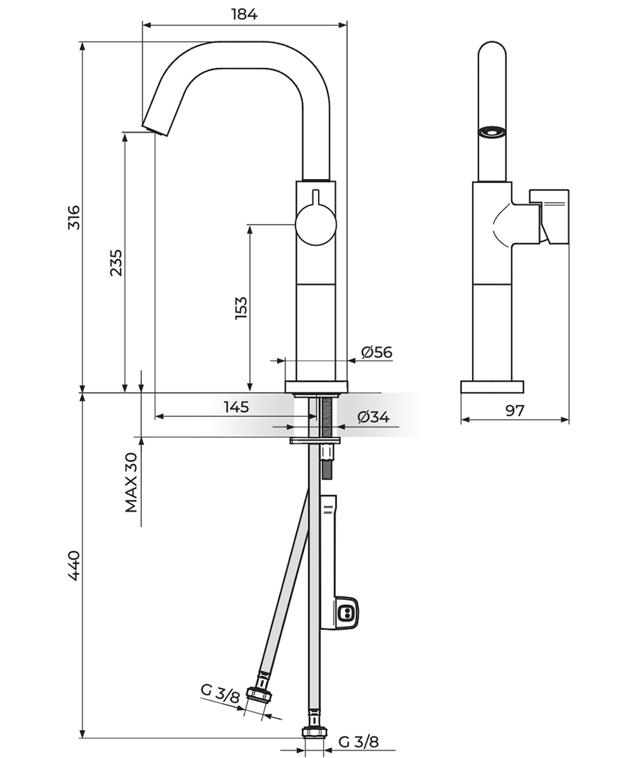 s3 baterija za umivaonik visoka (kopiraj)