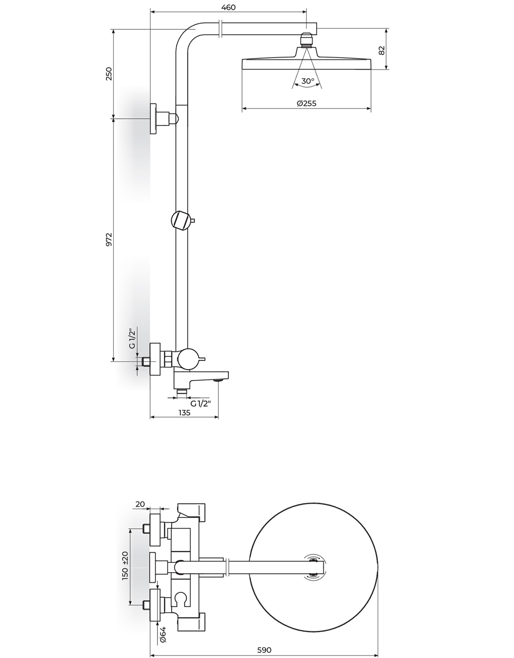 s3 baterija za tuš kadu sa usponskim tušem i izlivom (kopiraj)