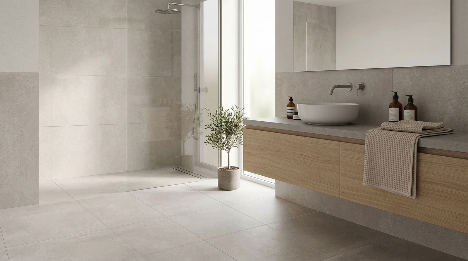 concreto light beige rect. 60x60