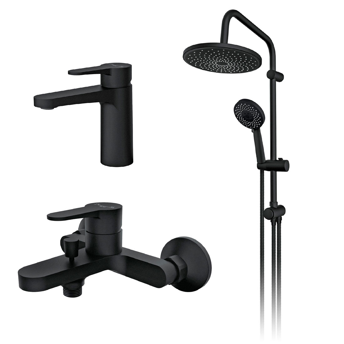 blau set 3u1 baterija za lavabo + baterija za kadu sa usponskim tušem (kopiraj)