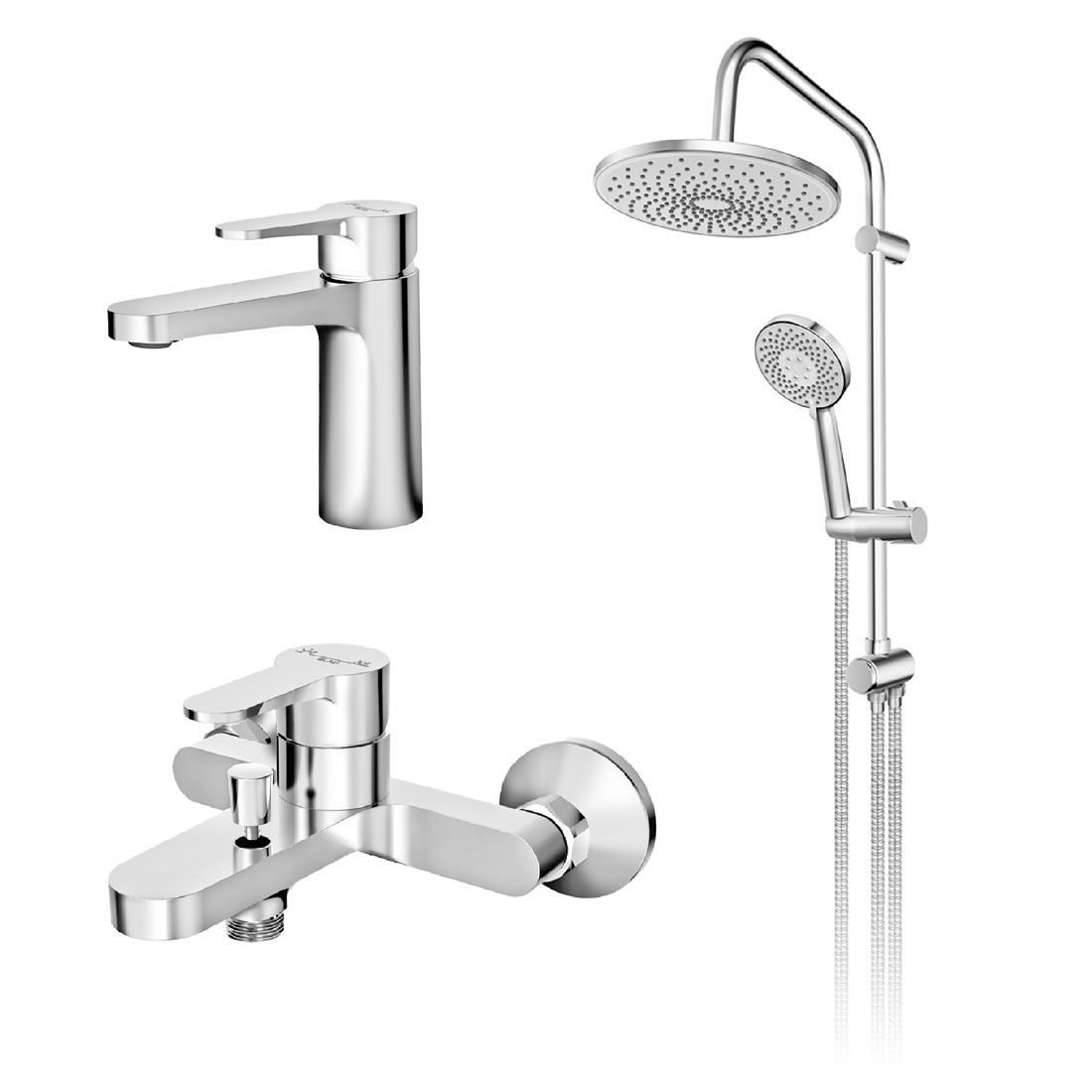 blau set 3u1 baterija za lavabo + baterija za kadu sa usponskim tušem