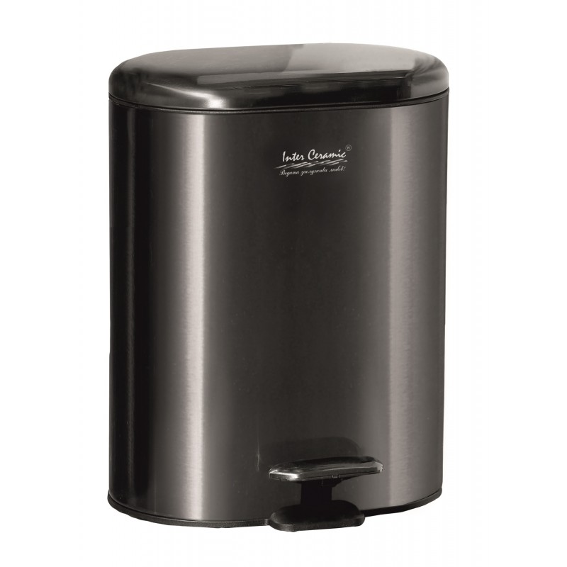 fresh line set ovalna kupatilska kanta 6l i wc četka, crna (kopiraj)