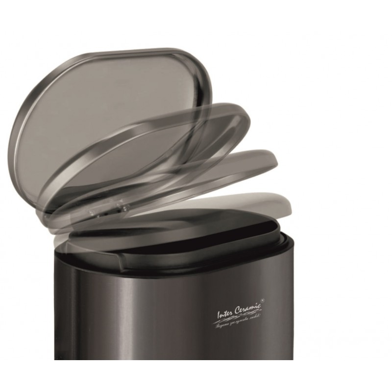 fresh line set ovalna kupatilska kanta 6l i wc četka, crna (kopiraj)