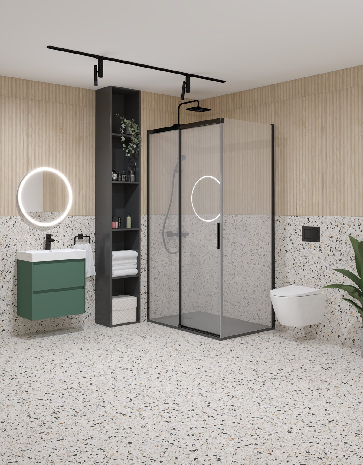 harmony d+w tuš kabina 120x80 black/clear leva