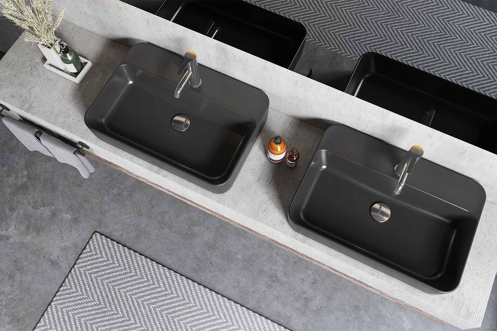 hera umivaonik 60 sa rupom crni mat