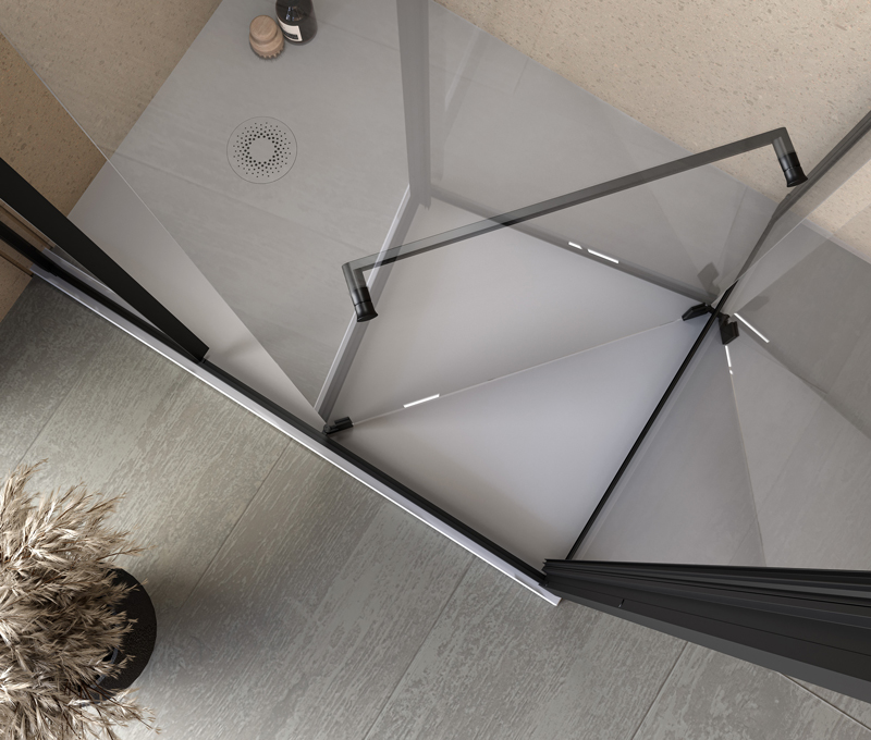 tuš kabina stellar uni dw black 90x90