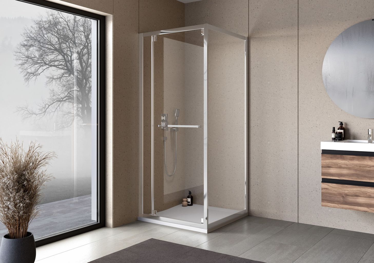 tuš kabina stellar uni dw silver 90x90