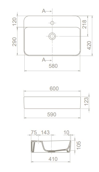 hera umivaonik 60 sa rupom crni mat