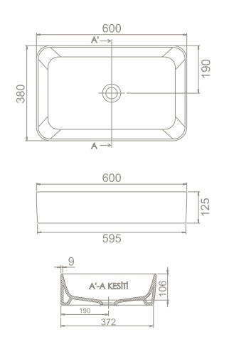 hera umivaonik 60 crni mat