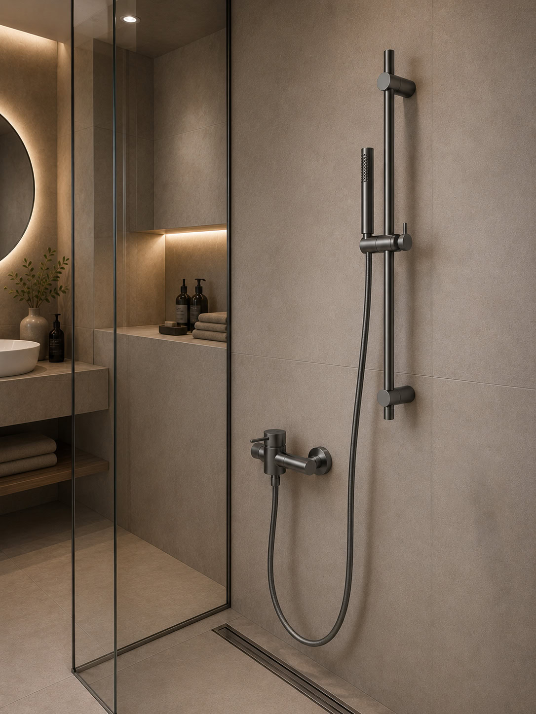luma baterija za tuš kabinu gun metal (siva)