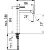 00620GM shema luma baterija za umivaonik gun metal (siva), visoka