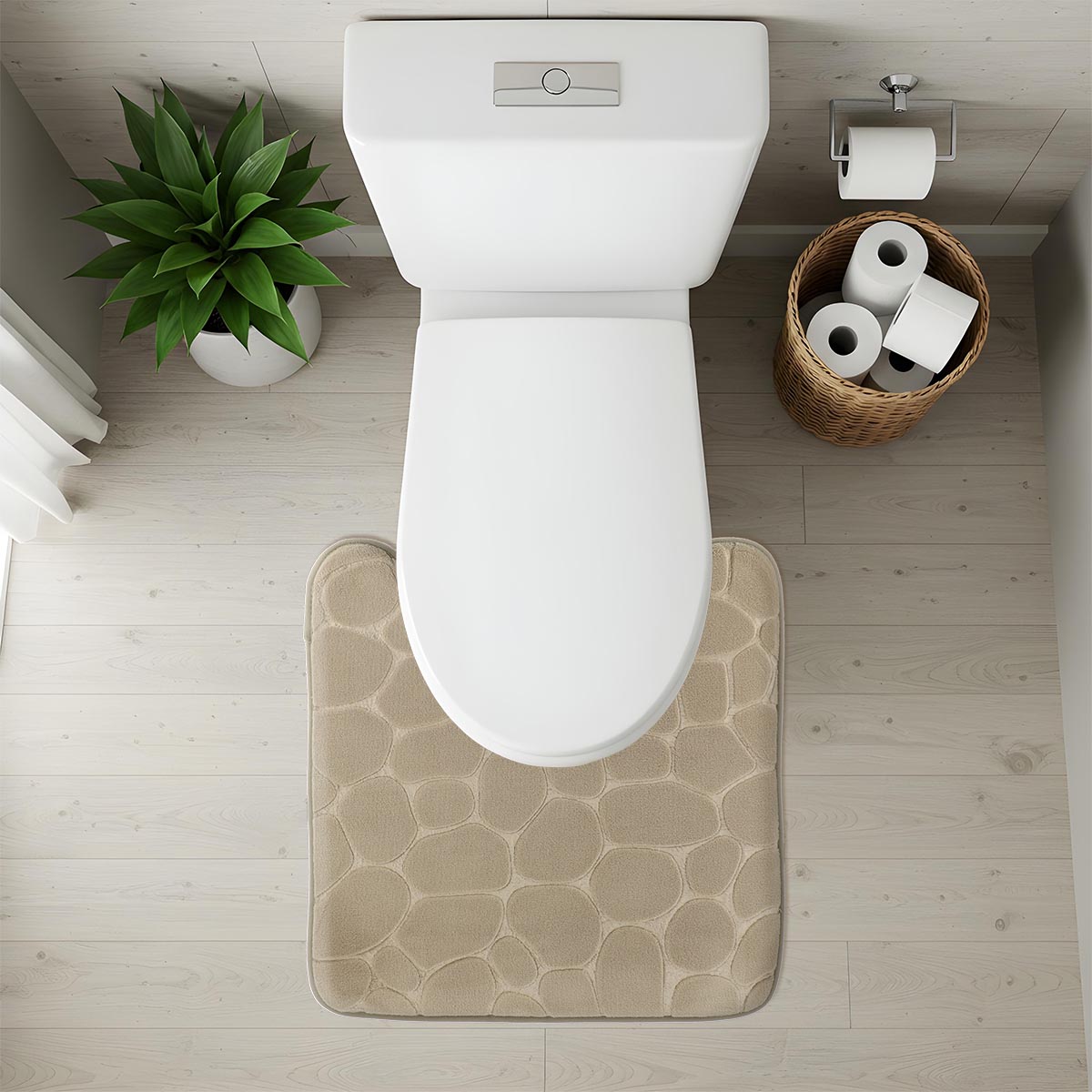 tendance tepih za kupatilo oko wc šolje, memorijska pena, 45x50, taupe