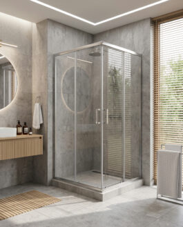 basic tuš kabina 90x90 hrom/prozirna