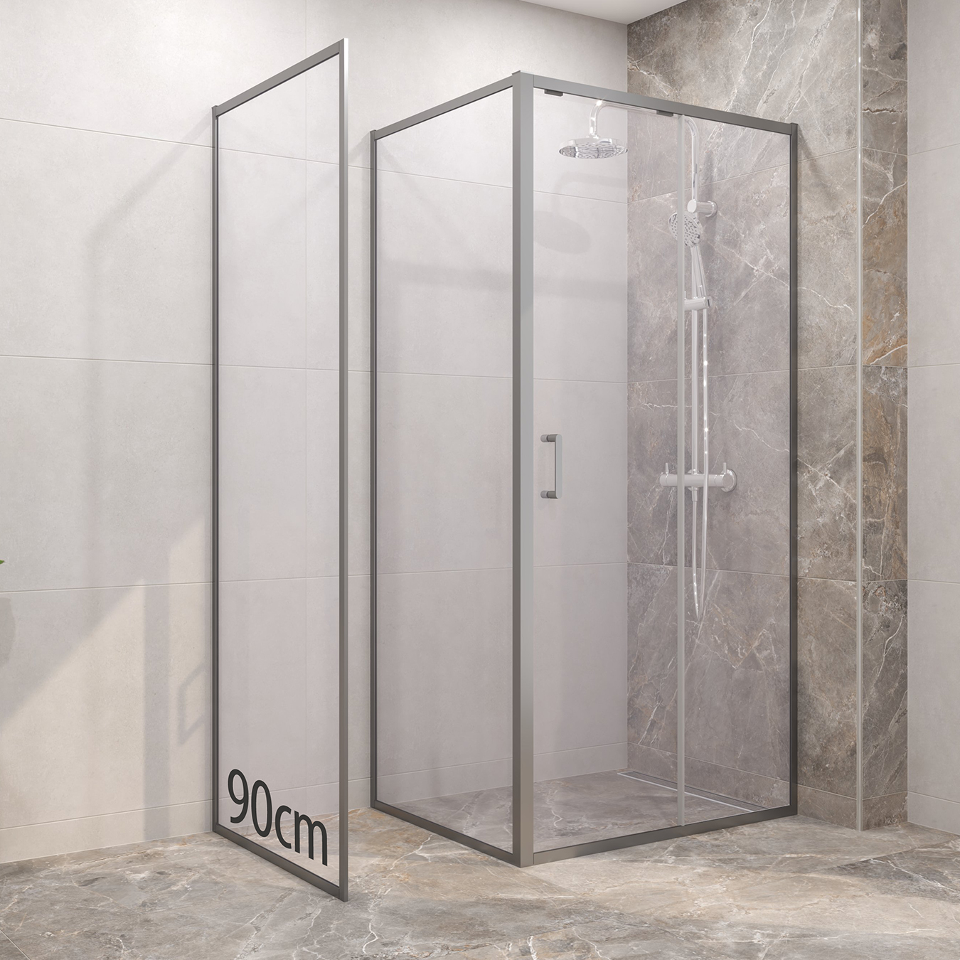 Modulare-bocni-panel-90cm modulare bočni panel 90x200 hrom/proziran